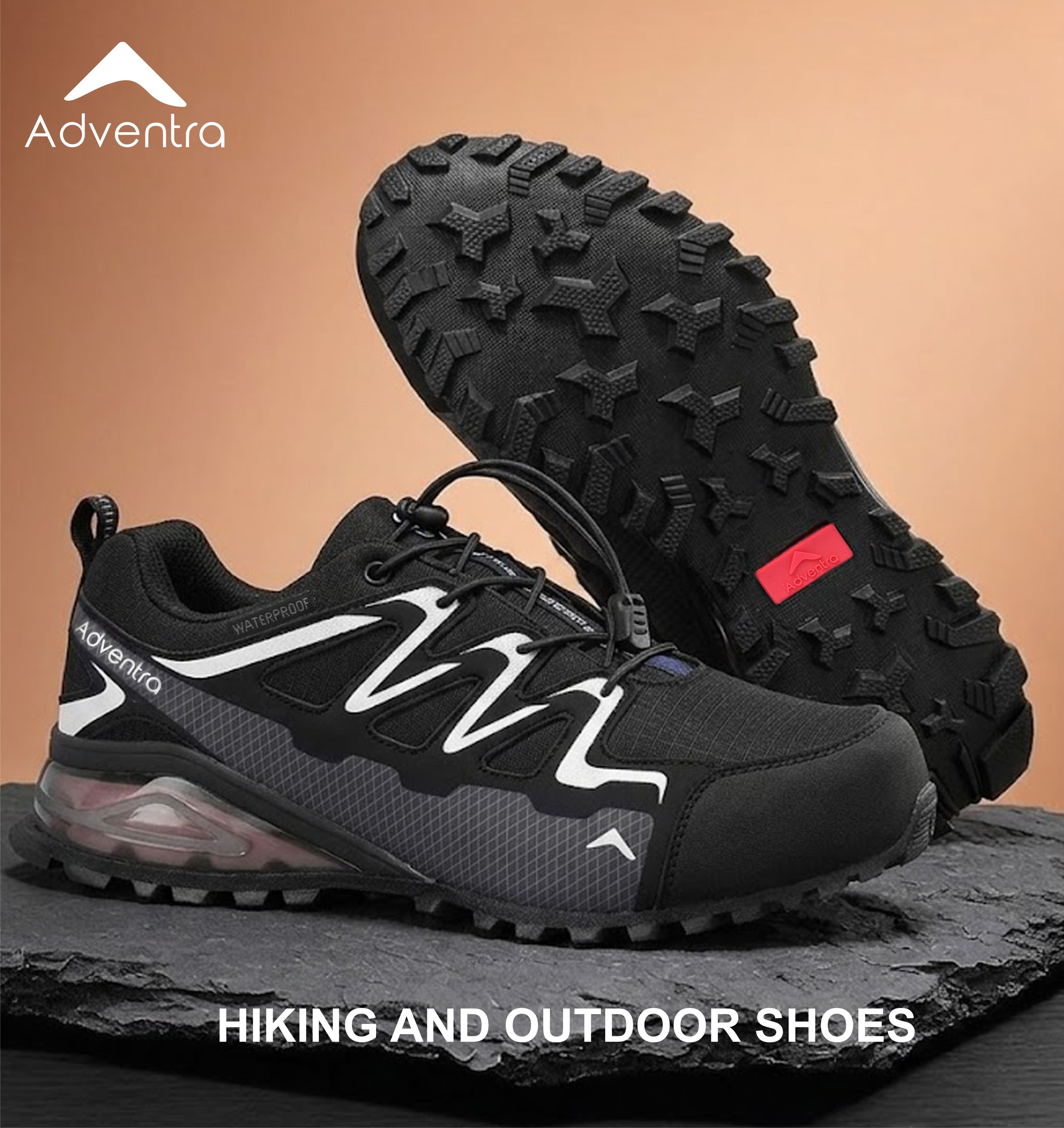 Men Waterproof Low Ankle Hiking Shoes with Anti Slip Grip & EVA Cushion (ET1110) Black-thumbmail-3