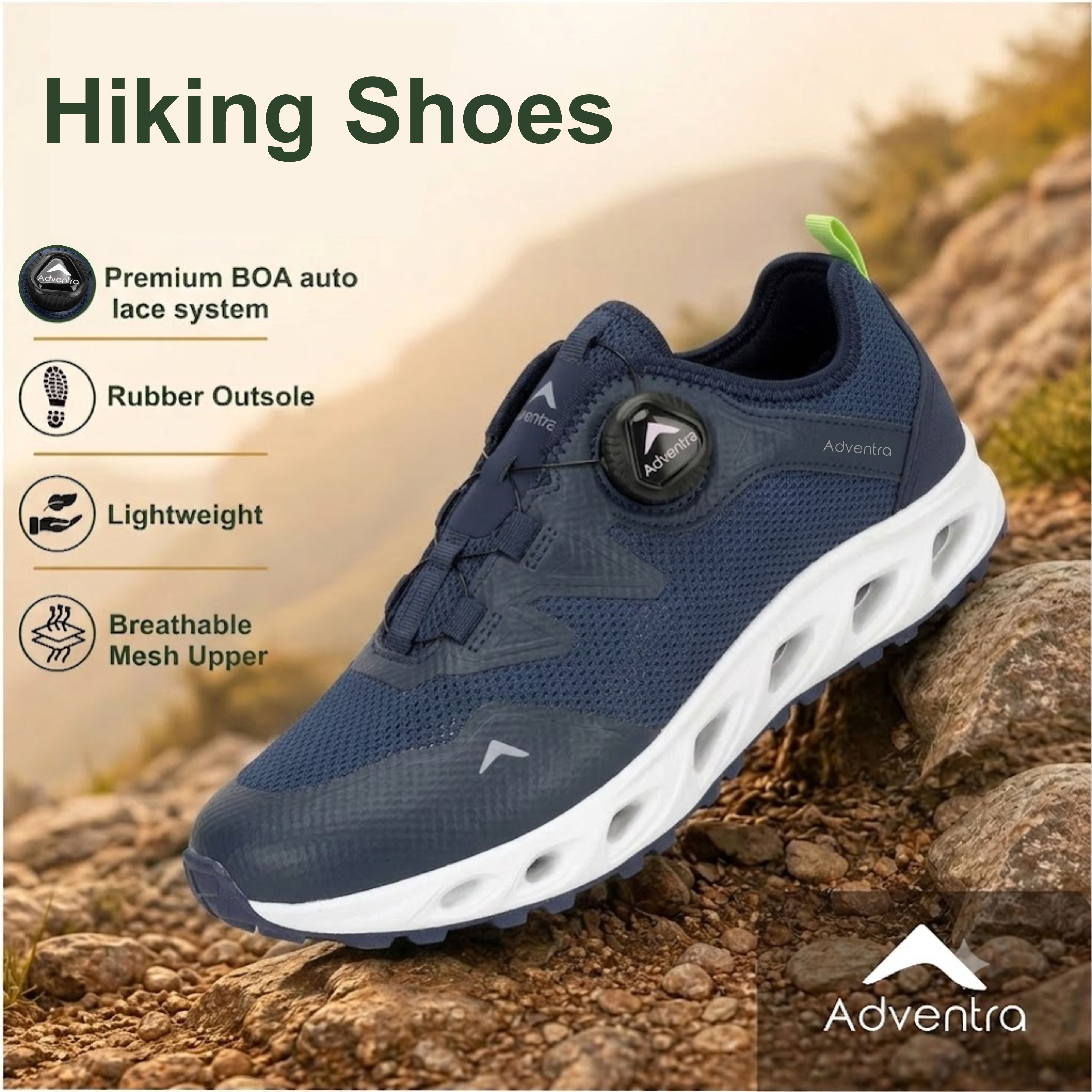 Men Lightweight Ultra Grip Hiking Shoes with Auto Lace (ET1109) Navy-thumbmail-3