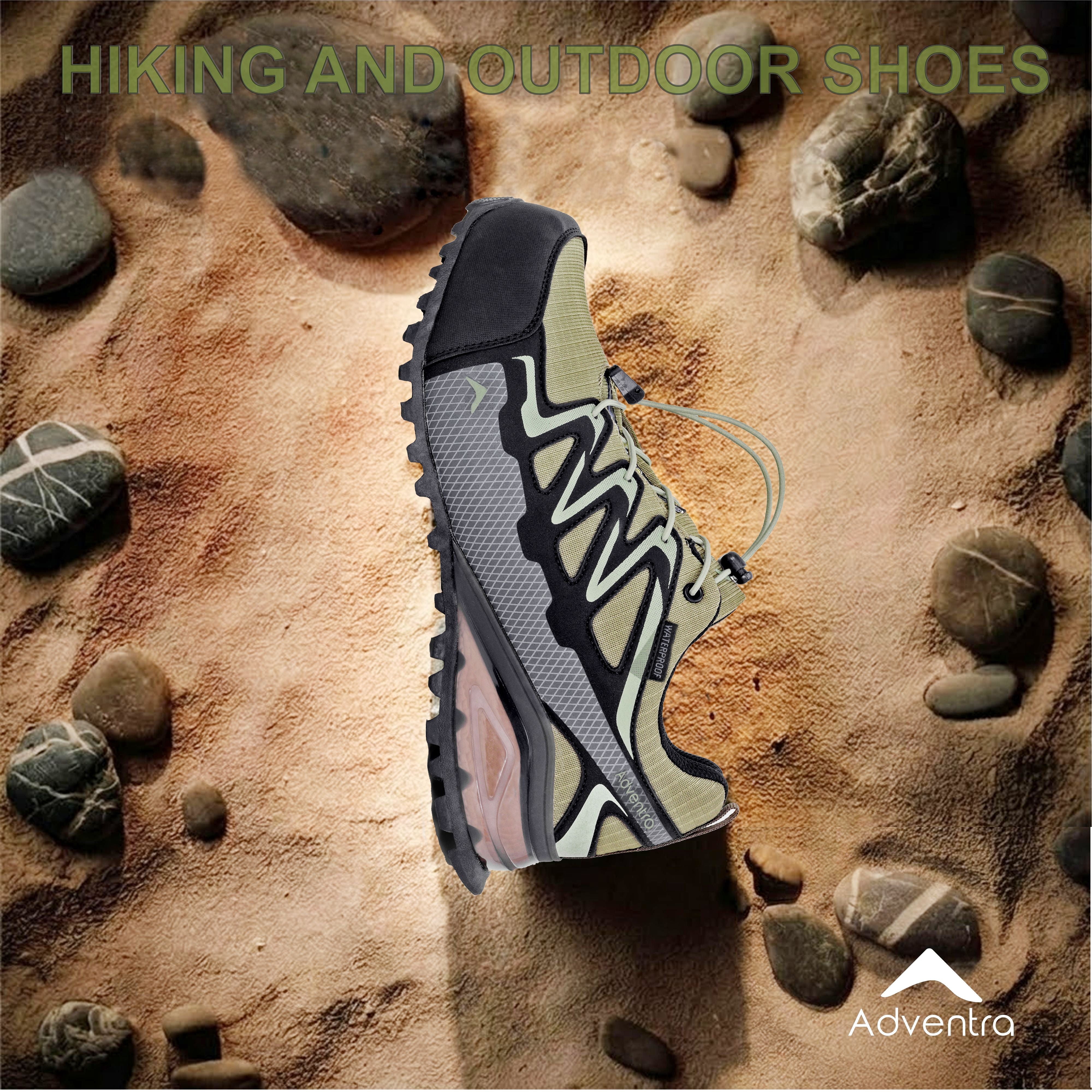Men Waterproof Low Ankle Hiking Shoes with Anti Slip Grip & EVA Cushion (ET1110) Olive-thumbmail-2