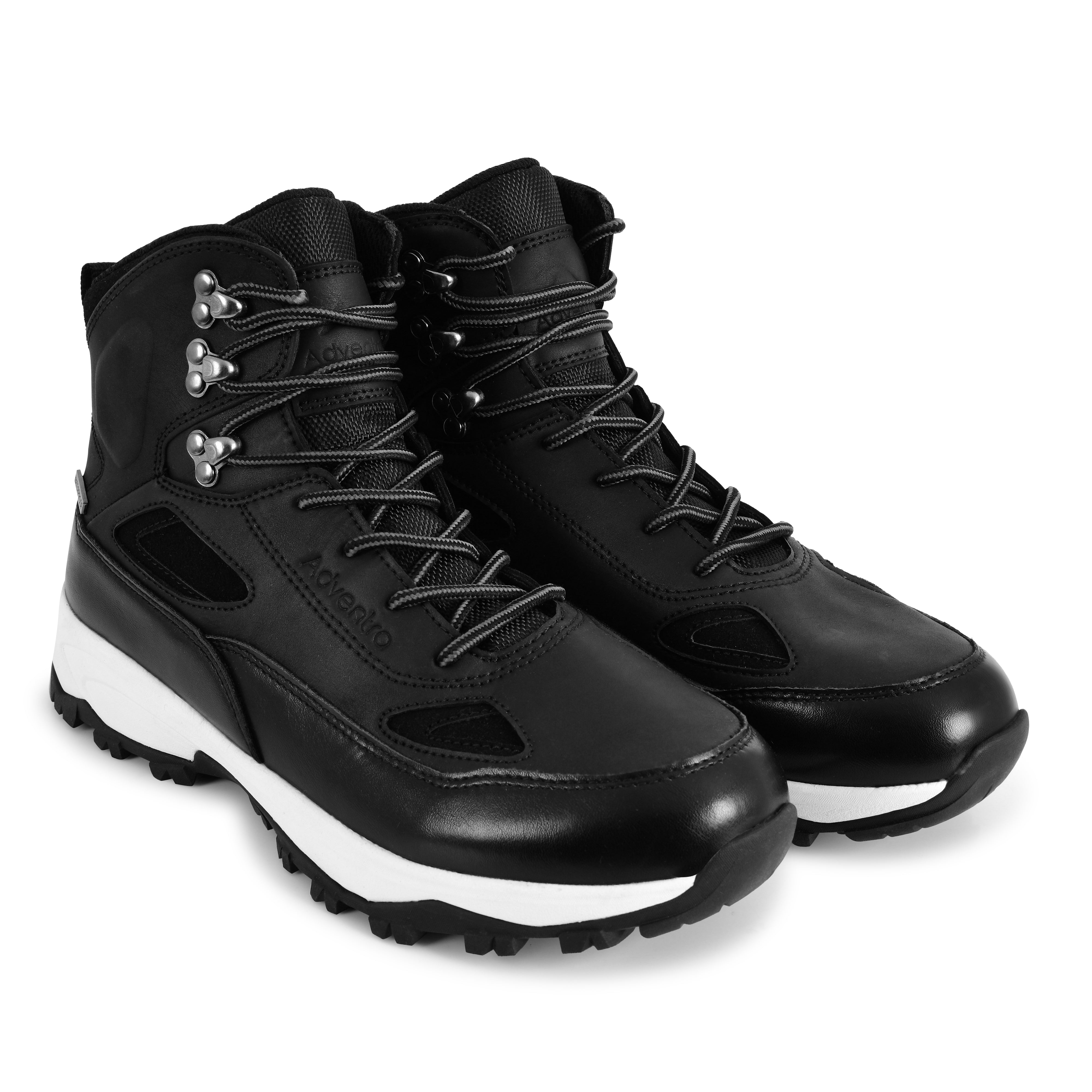 Men Waterproof Mid-Top Trekking Shoes with 4mm Lug Sole (ET1105) Black-thumbmail-4