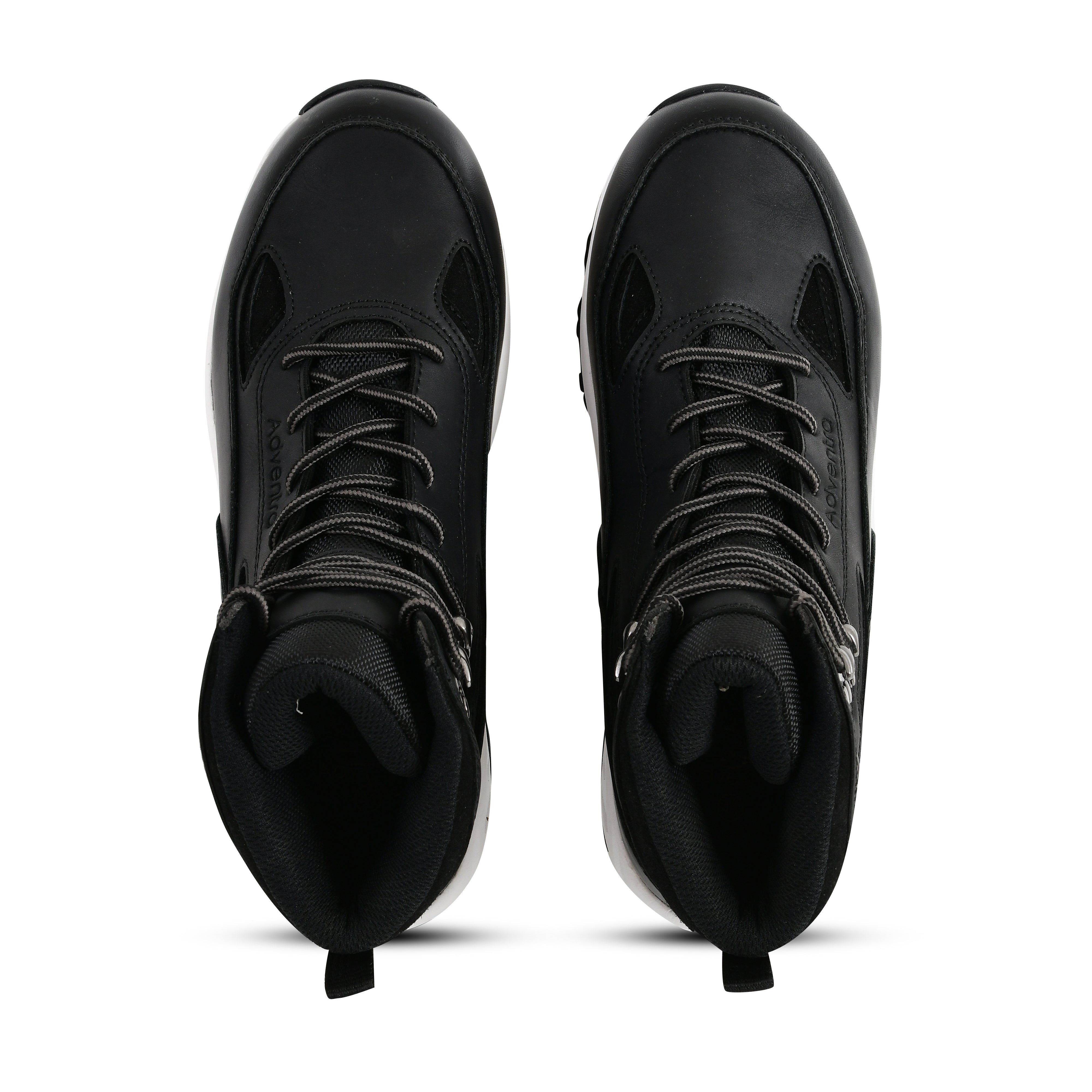 Men Waterproof Mid-Top Trekking Shoes with 4mm Lug Sole (ET1105) Black-thumbmail-6