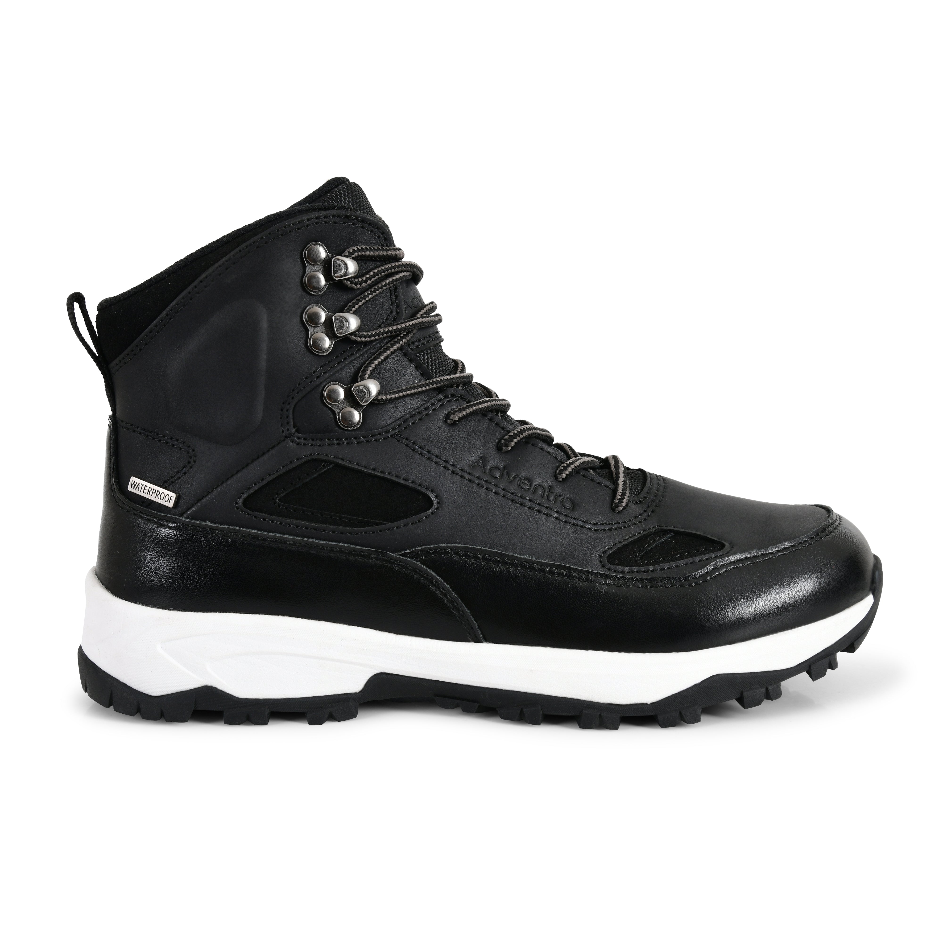 Men Waterproof Mid-Top Trekking Shoes with 4mm Lug Sole (ET1105) Black