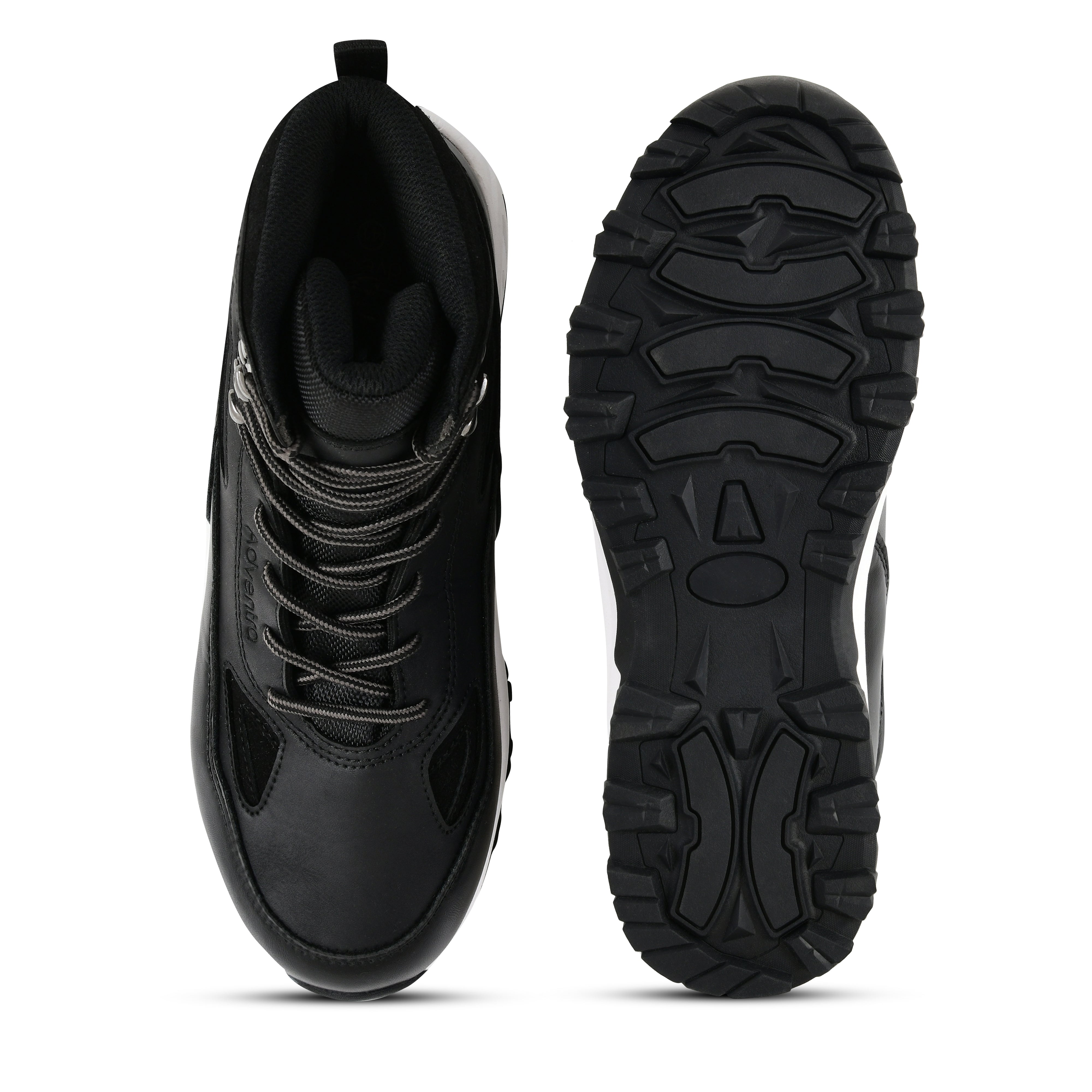 Men Waterproof Mid-Top Trekking Shoes with 4mm Lug Sole (ET1105) Black-thumbmail-7