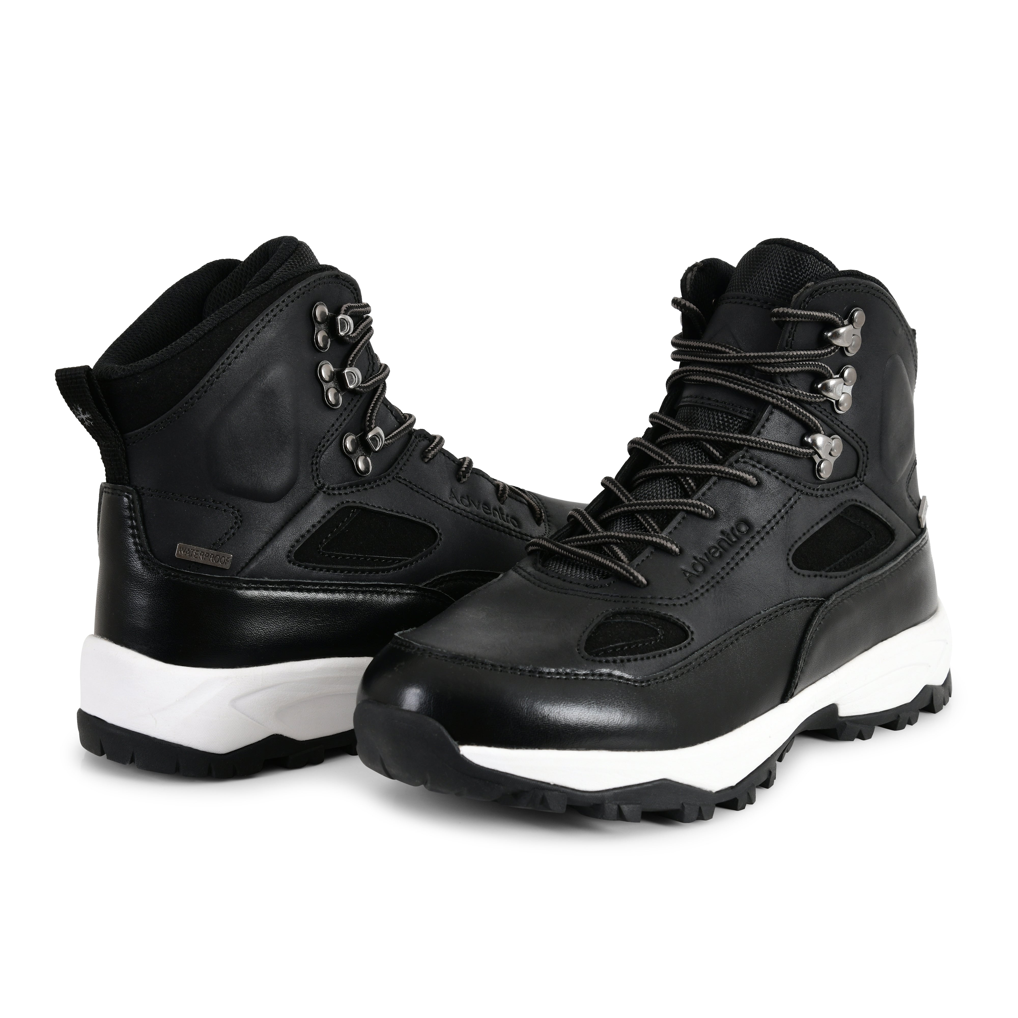 Men Waterproof Mid-Top Trekking Shoes with 4mm Lug Sole (ET1105) Black-thumbmail-5