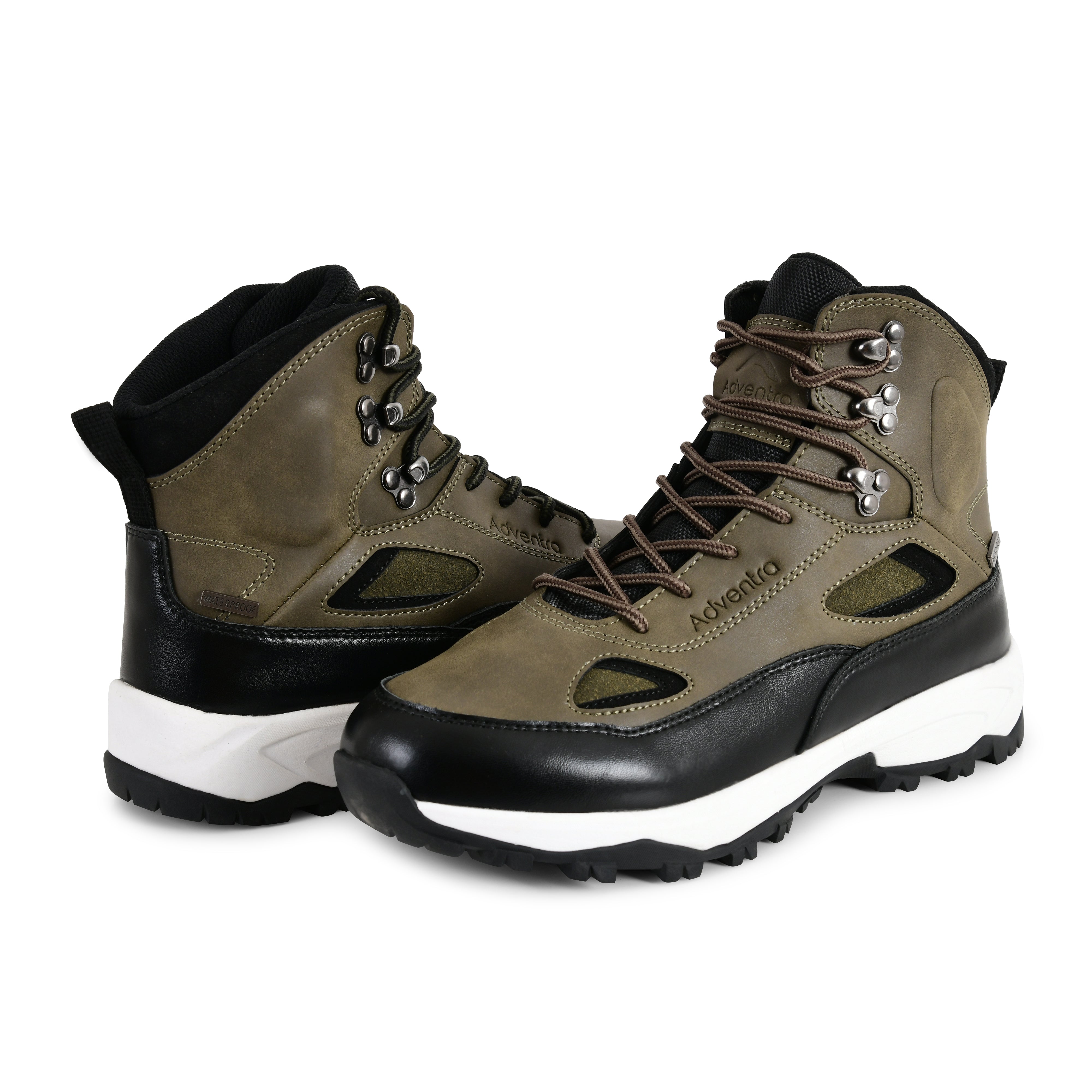 Men Waterproof Mid-Top Trekking Shoes with 4mm Lug Sole (ET1105) Olive Green-thumbmail-6