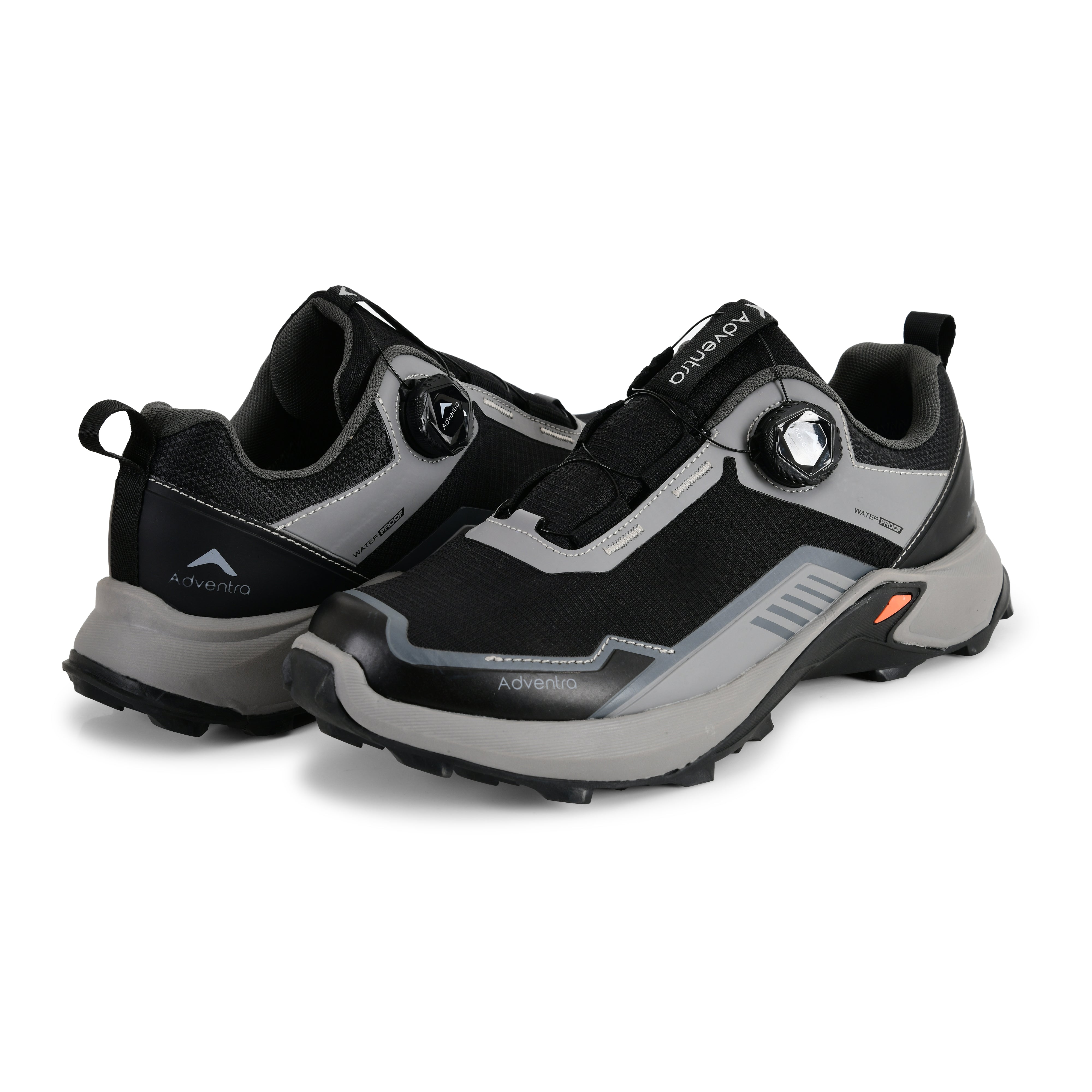 Men Waterproof Low-Top Hiking Shoes with Auto-Lacing (ET1102) Grey-thumbmail-2