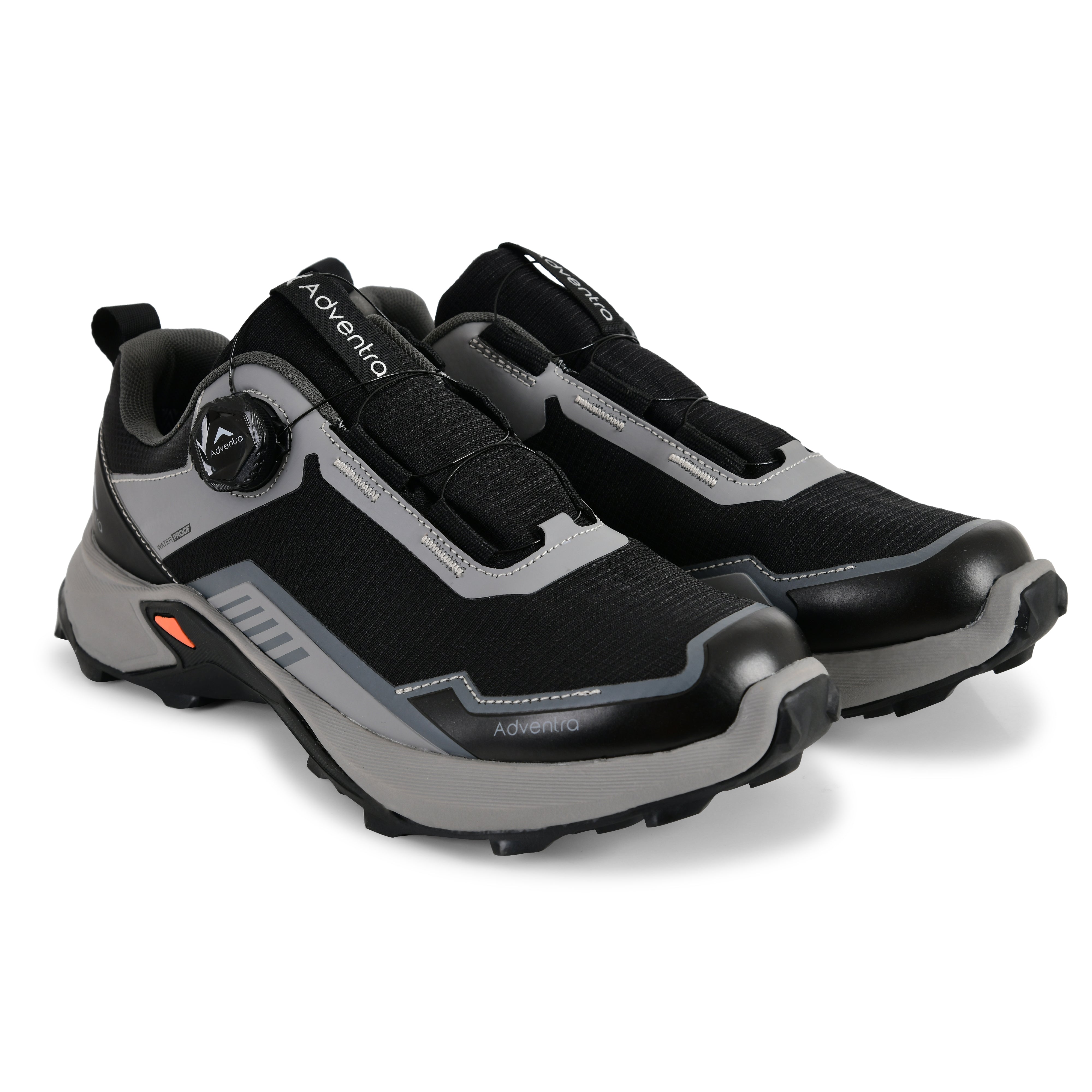 Men Waterproof Low-Top Hiking Shoes with Auto-Lacing (ET1102) Grey-thumbmail-4