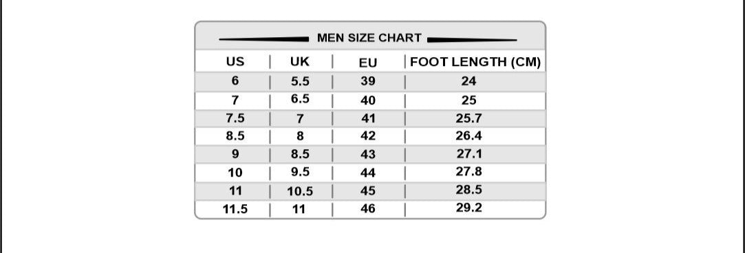 Trail Running Ultra Grip Shoes, Lightweight & Quick-Lace (TR2013) – Blue Size Chart