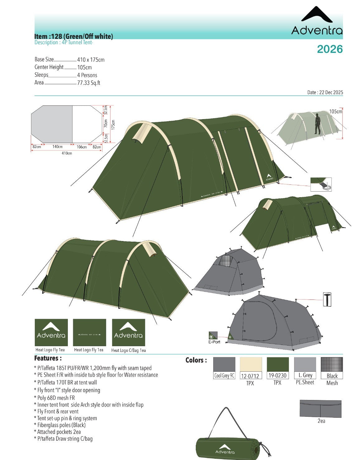 4 Person Waterproof Camping Tent ET1104 – Lightweight & Durable-thumbmail-7