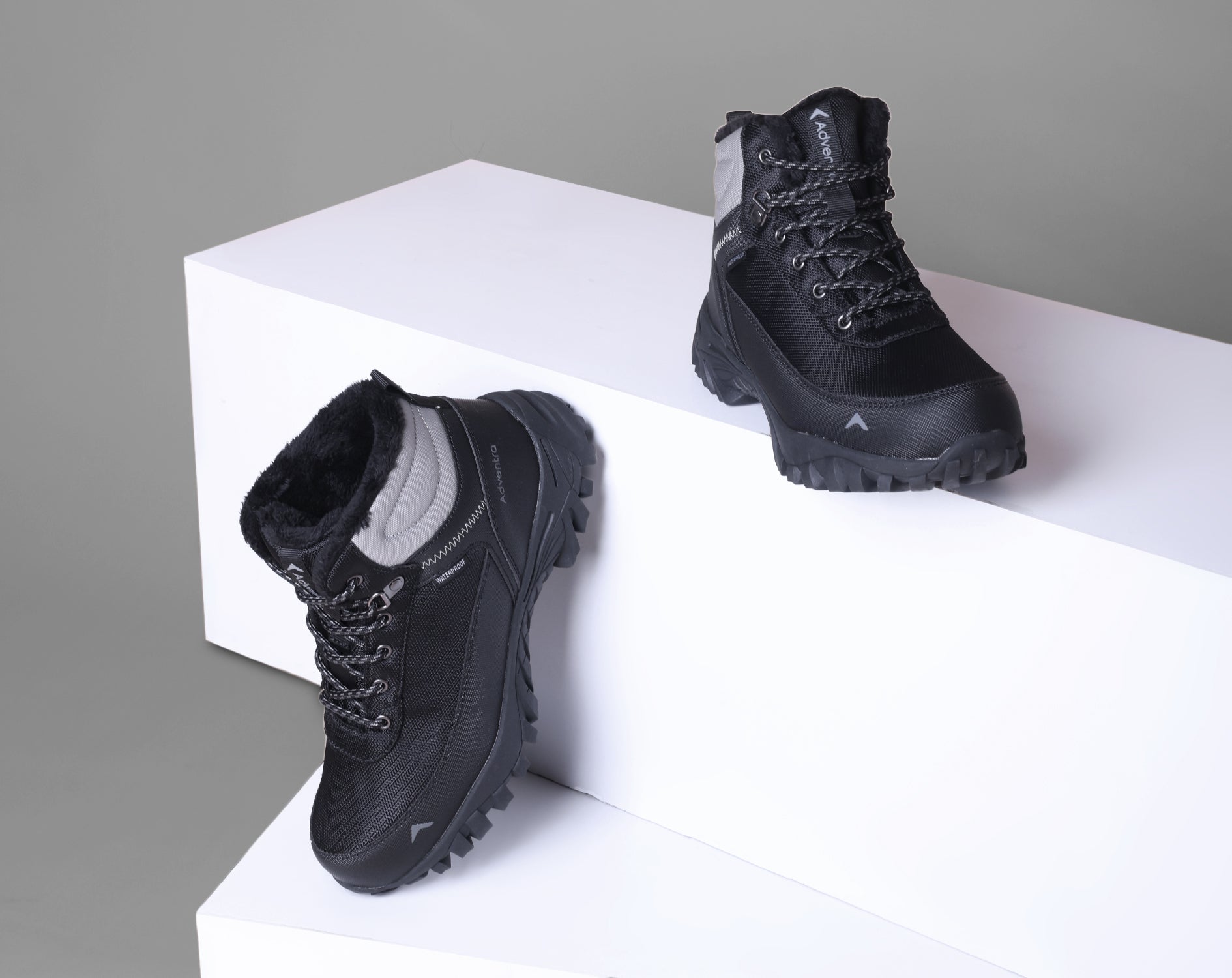 Adventra Men's Warm Waterproof Hiking Shoes | Mountain Shoes | Ultra Grip Sole | Warm (–5°C to –8°C) | ET1100 | Black-thumbmail-6