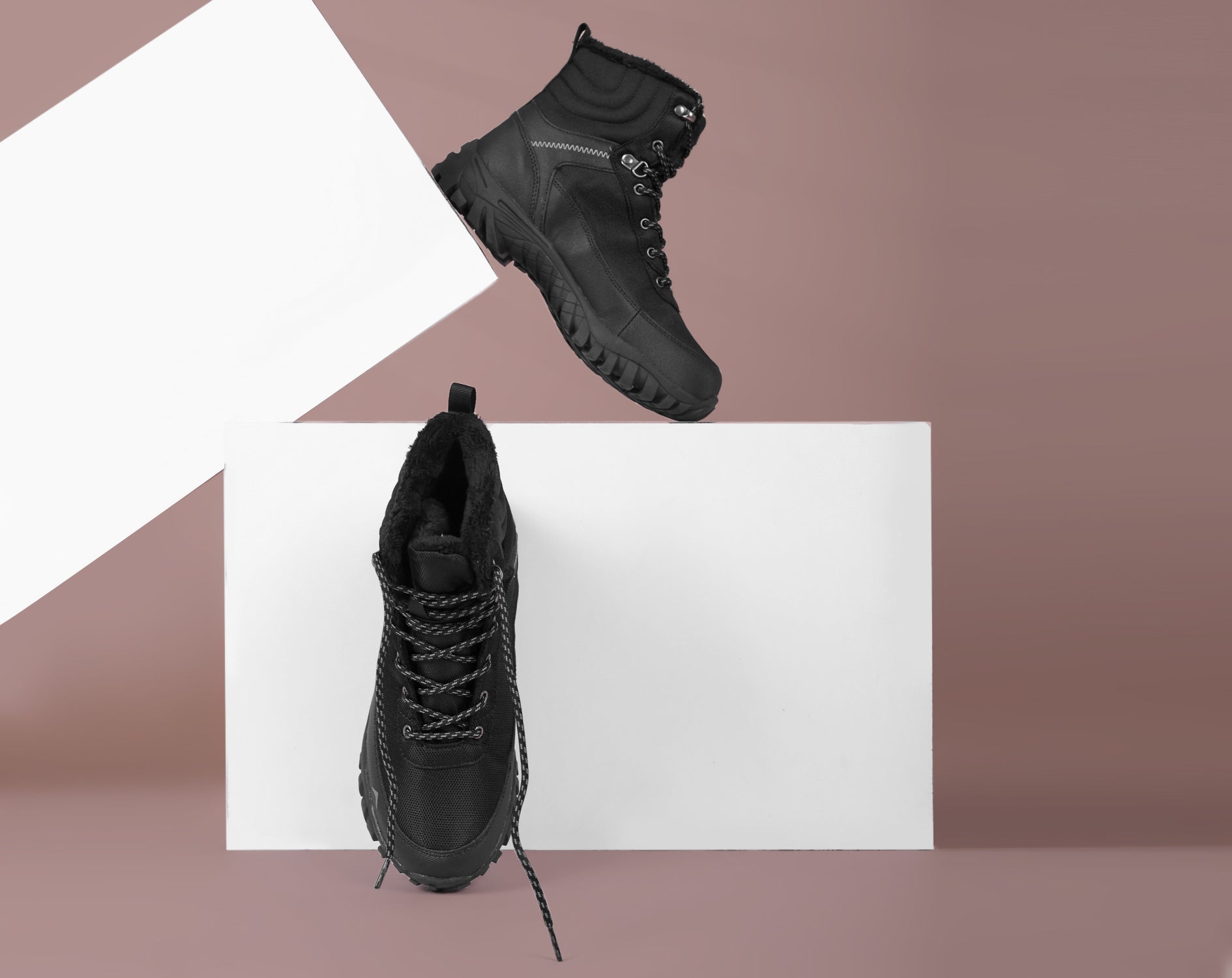 Waterproof Hiking Shoes for Men | High Ankle Trekking Boots ET1101 Black-thumbmail-6