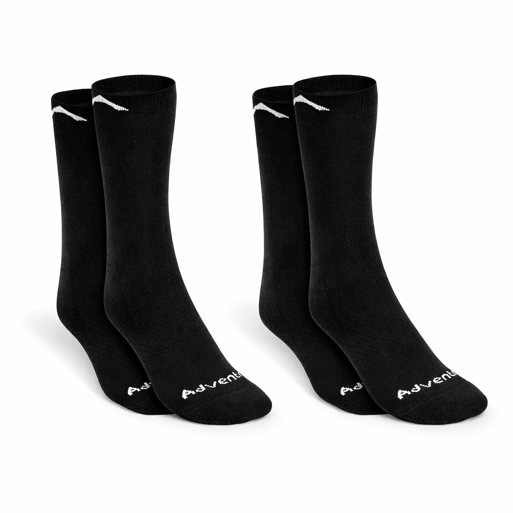 Mid-Calf Sports Socks – Pack of 2 (WH500) – Black-thumbmail-6