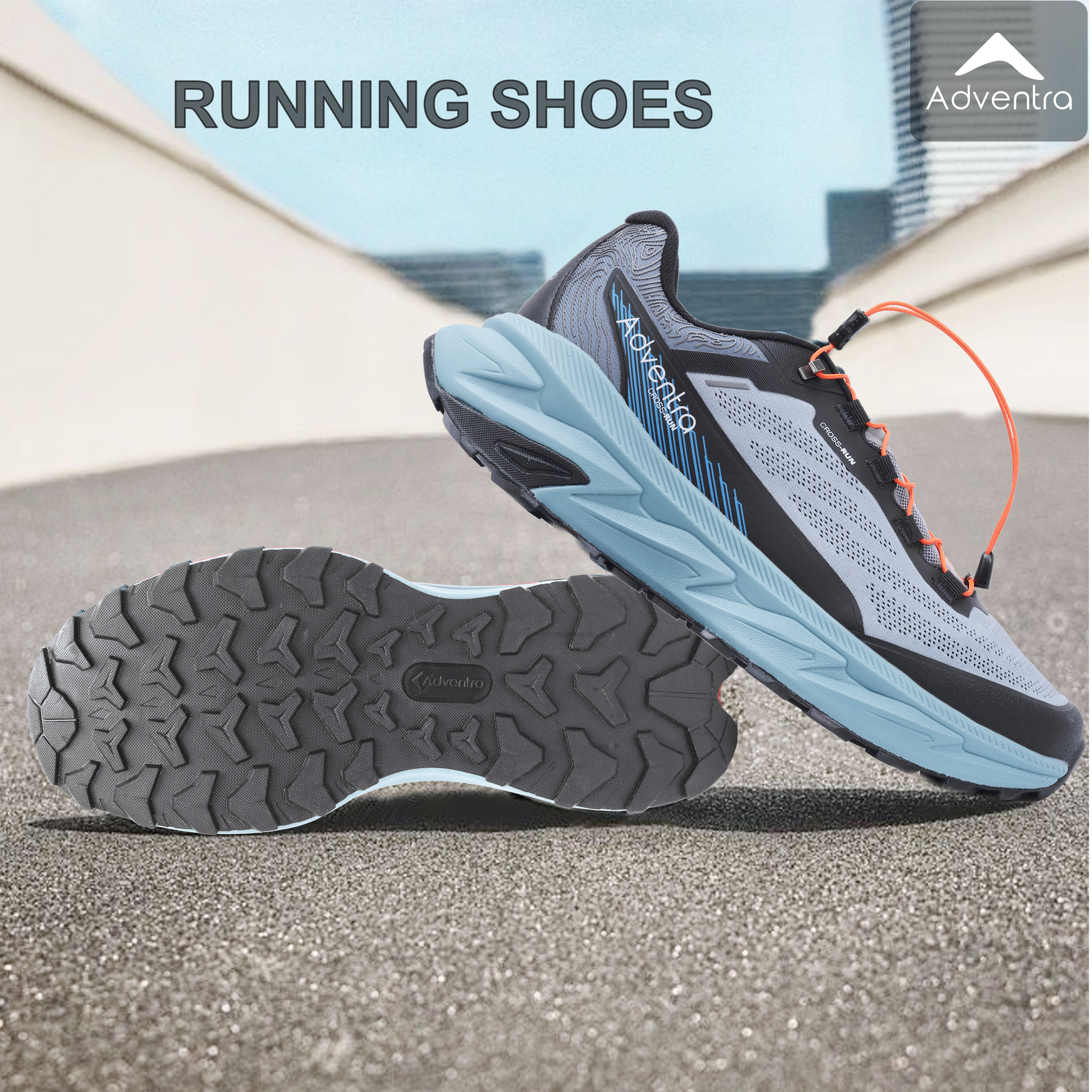 Men Trail Running Ultra Grip Lightweight Sports Shoes (TR2012) Grey-Blue-thumbmail-2