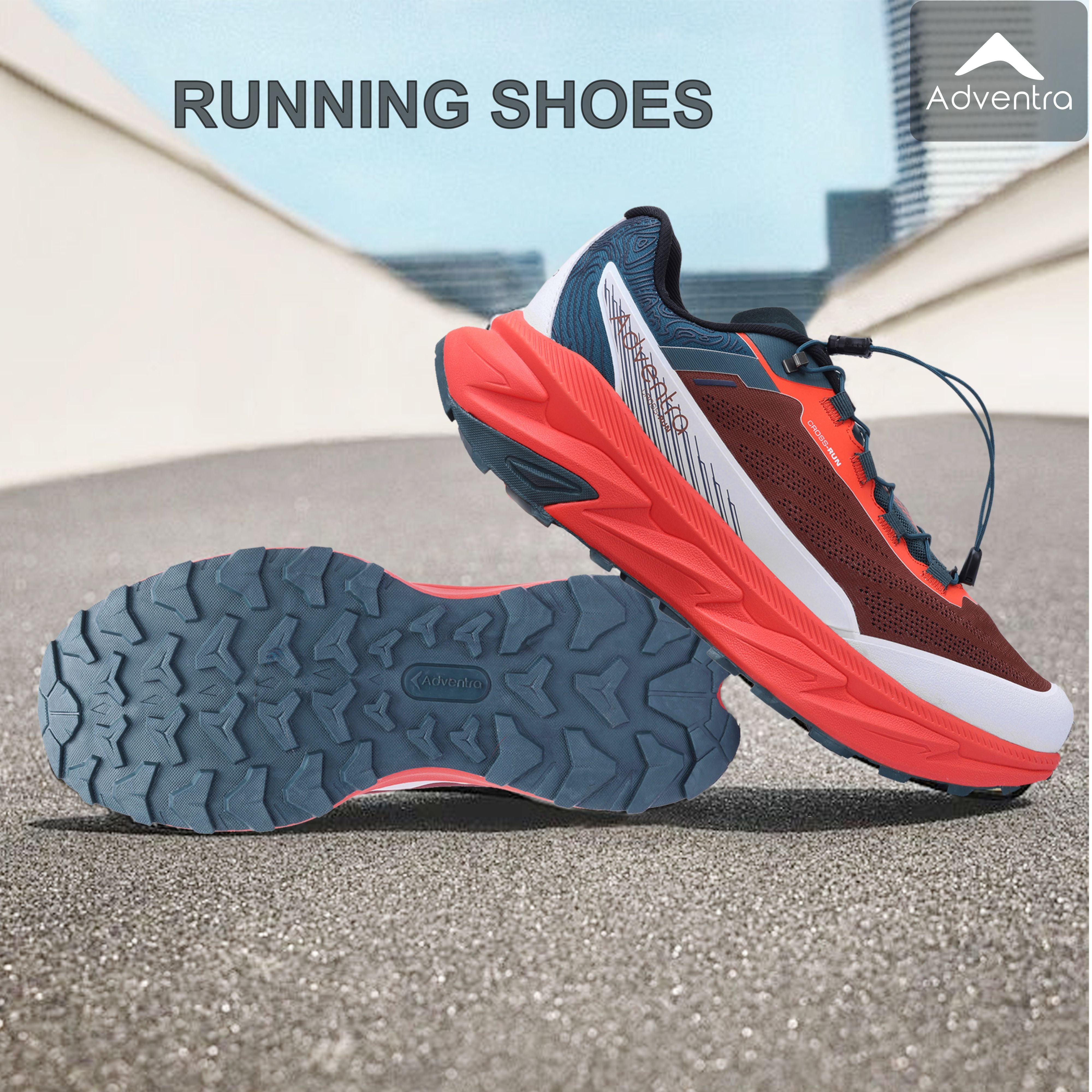 Men Trail Running Ultra Grip Lightweight Sports Shoes (TR2012) Orange-Red-thumbmail-2