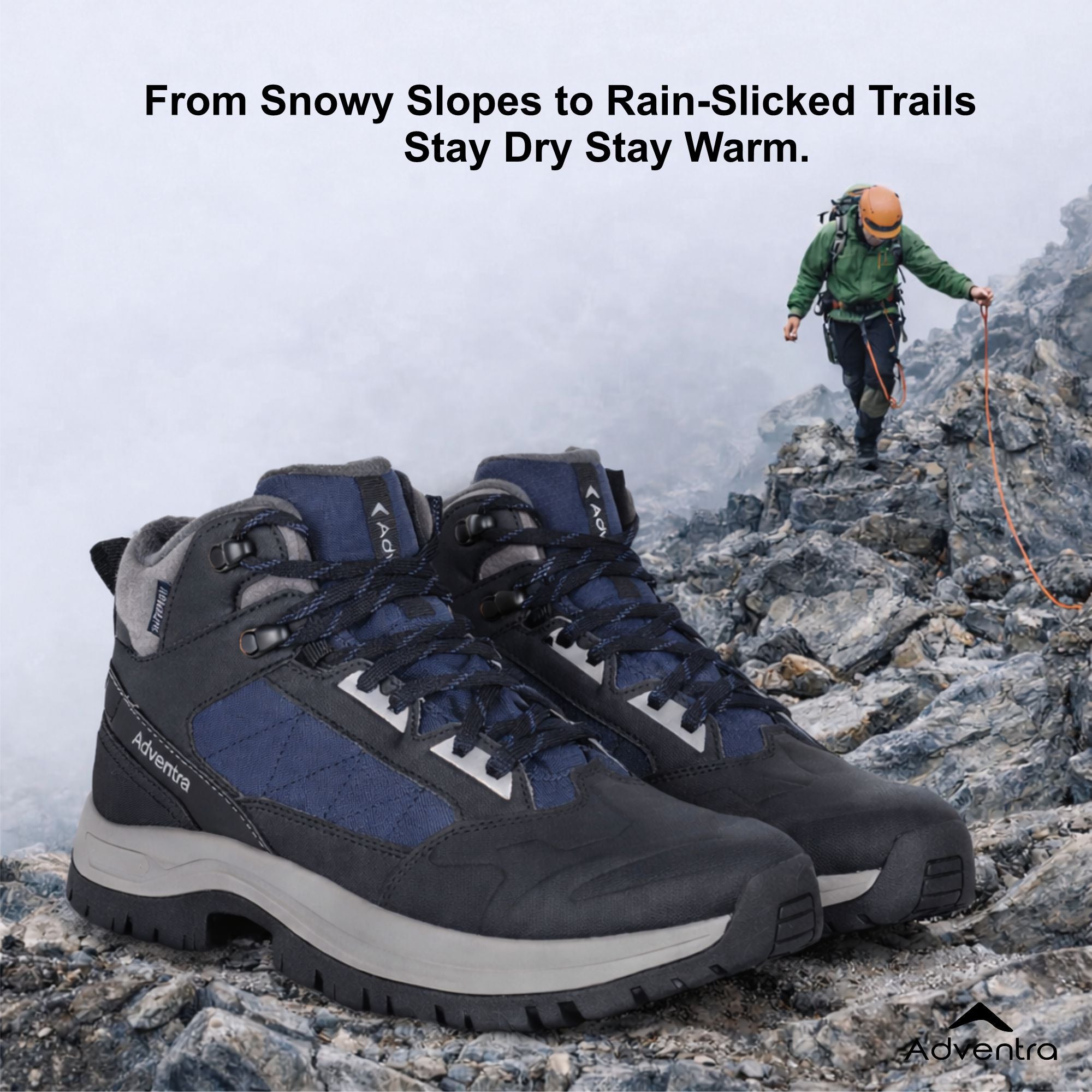 Men Waterproof Mid-Top Hiking Shoes with 3M Insulation (WH1104) Dark Blue-thumbmail-3