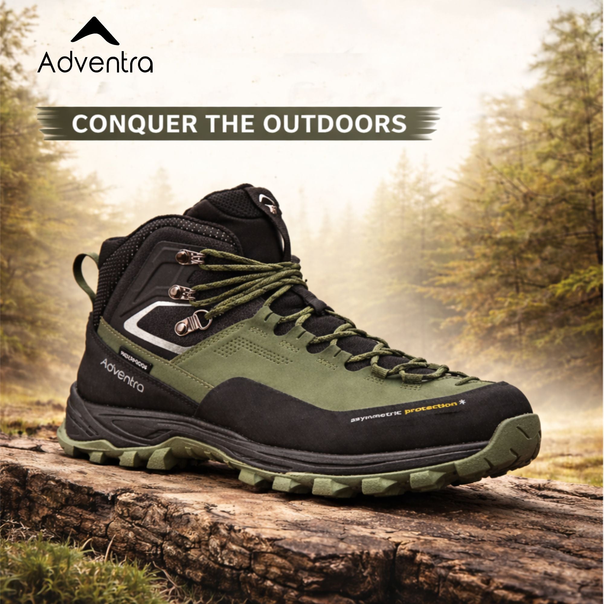 Men Waterproof Mid-Top Hiking Shoes with 3M Insulation (WH1106) Green-thumbmail-3