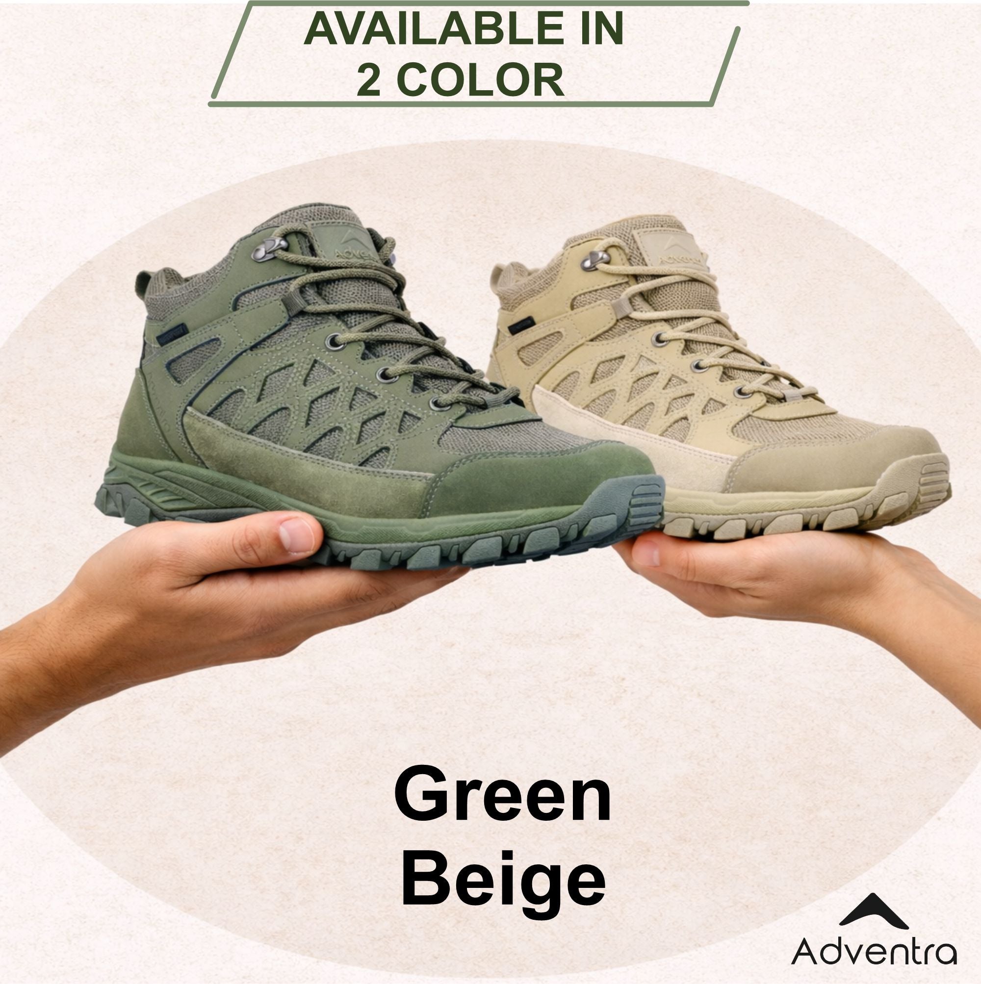 Men Waterproof Mid-Top Hiking Shoes with Cushioned Comfort (WH1107) Green-thumbmail-10
