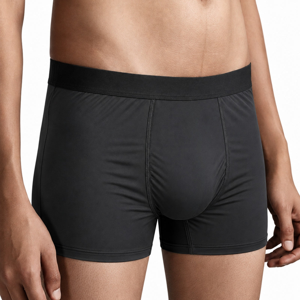 Men's Boxers - Quick Dry Breathable Stretchable (MB100) Black-thumbmail-2