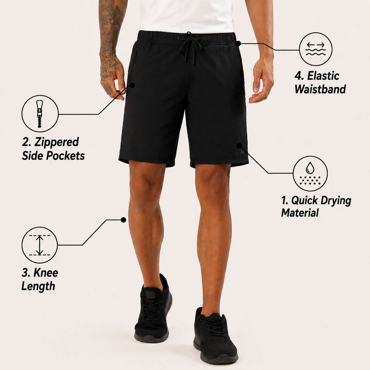 Running Shorts Lightweight, Quick-Dry | RS1000| Olive Green-thumbmail-10