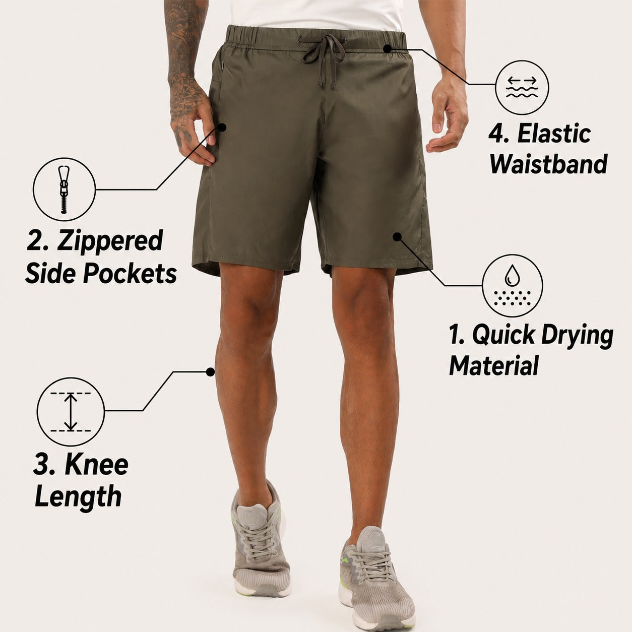 Running Shorts Lightweight, Quick-Dry | RS1000| Grey-thumbmail-10