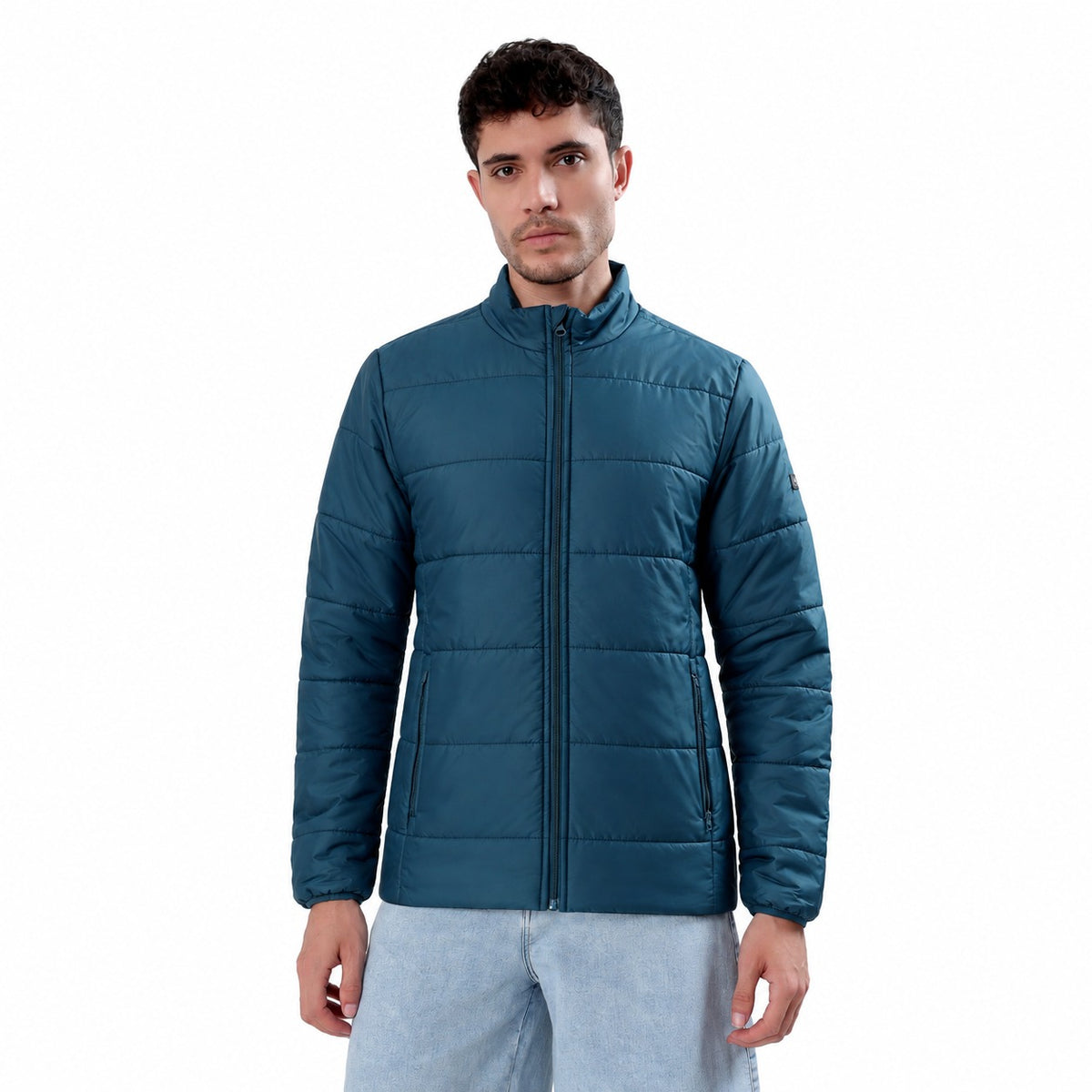 Men's Basic Winter Puffer Jacket – Water Repellent, Quilted - WH100 (Gracial Teal)