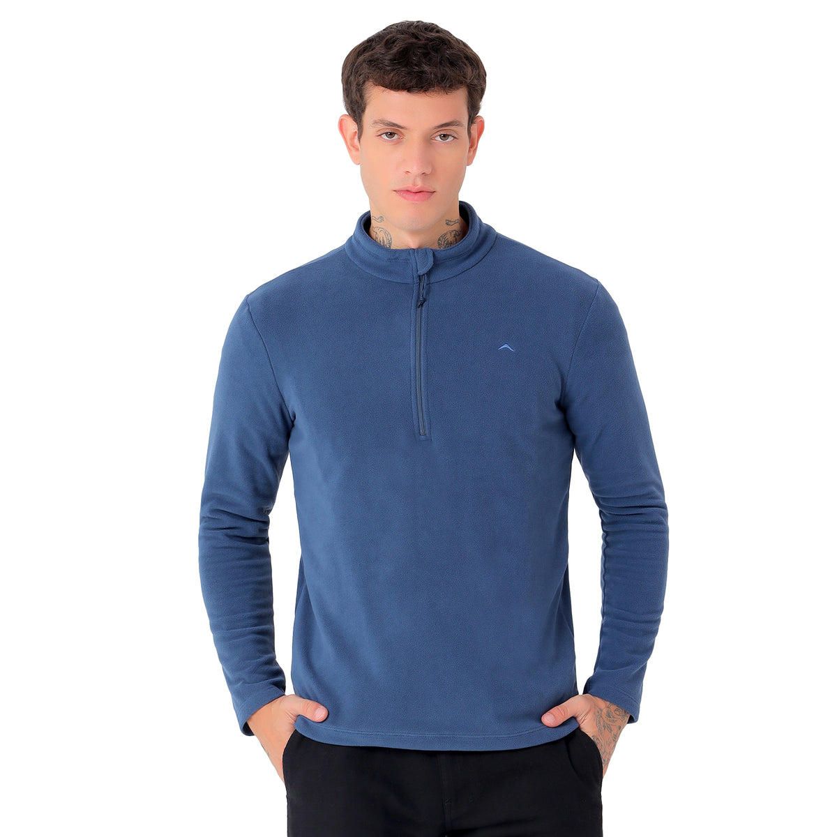 Men's Half Zip Fleece Jacket – Lightweight (EH400) Navy-thumbmail-1