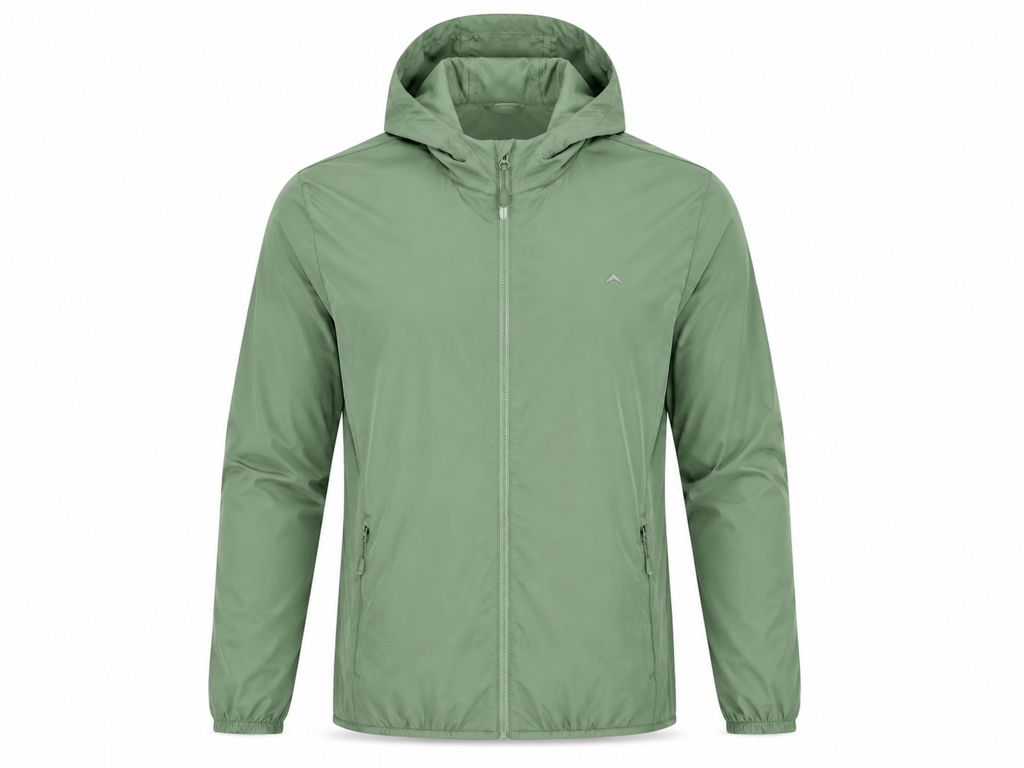 Men's Lightweight Hooded Windcheater Full Zip Jacket - Olive (WC900)-thumbmail-1